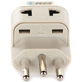OREI US to Brazil Plug Adapter - Type N Travel Adapter for Brazil - Universal 2 in 1 - CE Certified - RoHS Compliant - White (DB - 11C)