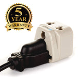 OREI US to Brazil Plug Adapter - Type N Travel Adapter for Brazil - Universal 2 in 1 - CE Certified - RoHS Compliant - White (DB - 11C)