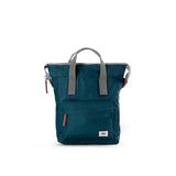 ORI LONDON Medium Tote Bag Backpack - Nylon Tote Backpack for Women & Men with Wide Mouth, Chunky Zippers, Multiple Pockets, Adjustable Straps - The Bantry, Teal Backpack, 15.75x 11.81x 4.72