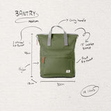 ORI LONDON Medium Tote Bag Backpack - Nylon Tote Backpack for Women & Men with Wide Mouth, Chunky Zippers, Multiple Pockets, Adjustable Straps - The Bantry, Teal Backpack, 15.75x 11.81x 4.72