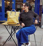 ORI LONDON Medium Tote Bag Backpack - Nylon Tote Backpack for Women & Men with Wide Mouth, Chunky Zippers, Multiple Pockets, Adjustable Straps - The Bantry, Teal Backpack, 15.75x 11.81x 4.72
