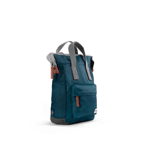 ORI LONDON Medium Tote Bag Backpack - Nylon Tote Backpack for Women & Men with Wide Mouth, Chunky Zippers, Multiple Pockets, Adjustable Straps - The Bantry, Teal Backpack, 15.75x 11.81x 4.72