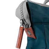 ORI LONDON Medium Tote Bag Backpack - Nylon Tote Backpack for Women & Men with Wide Mouth, Chunky Zippers, Multiple Pockets, Adjustable Straps - The Bantry, Teal Backpack, 15.75x 11.81x 4.72