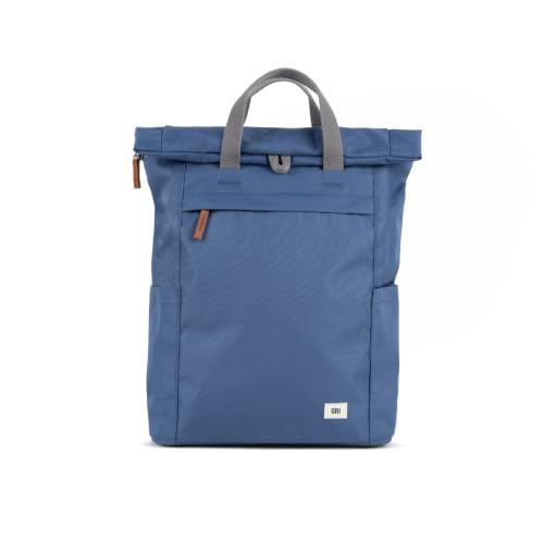 ORI LONDON Travel Backpack - Large Water-Resistant Nylon Rolltop Laptop Backpack for Men & Women - The Finchley - Burnt Blue | Backpacks4Less