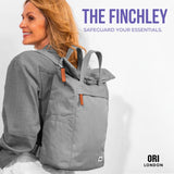 ORI LONDON Travel Backpack - Large Water - Resistant Nylon Rolltop Laptop Backpack for Men & Women - The Finchley - Moss