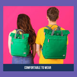 ORI LONDON Travel Backpack - Large Water - Resistant Nylon Rolltop Laptop Backpack for Men & Women - The Finchley - Moss