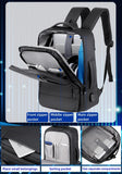 ORILOOSEN 17/15.6" Business laptop backpack, PU backpacks, Travel laptop backpack,carry on backpacks, Expandable backpack Men Women (01Standard, Black)