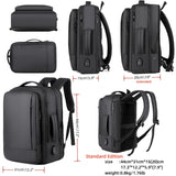 ORILOOSEN 17/15.6" Business laptop backpack, PU backpacks, Travel laptop backpack,carry on backpacks, Expandable backpack Men Women (01Standard, Black)