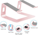 Orionstar Ergonomic Laptop Stand, Premium 5mm Aluminum Riser for 10 - 15.6 Inch Notebook Computer, Tool - Free Detachable Elevator Holder for Desk Office, Sturdy Riser for Eye - Level Neck Relief (Pink)