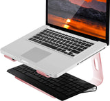 Orionstar Ergonomic Laptop Stand, Premium 5mm Aluminum Riser for 10 - 15.6 Inch Notebook Computer, Tool - Free Detachable Elevator Holder for Desk Office, Sturdy Riser for Eye - Level Neck Relief (Pink)