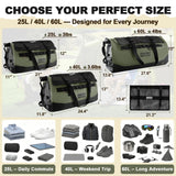 OSAH DRYPAK Waterproof Duffel Bag 25L/40L/60L – Heavy - Duty Motorcycle Tail Bag, Roll - Top Dry Bag for Travel, Camping, Boating, Kayaking, Outdoor Adventure