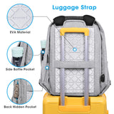 oscaurt Anti Theft Backpack 15.6 Inch Laptop Travel Backpack with Hidden Zipper and USB Charging Port Waterproof Business Computer Bag for Men & Women