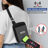 OSOCE Small Sling Bag for Men and Women with RFID Pocket, Anti Theft Crossbody Chest Bag Casual Travel Bag for Hiking,Black,Small