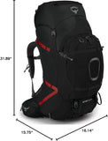 Osprey Aether Plus 85L Men's Backpacking Backpack, Black, L/XL