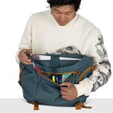 Osprey Daylite 12L Messenger Bag - Durable Crossbody Shoulder Bag with Laptop Sleeve and Bottle Pocket, Torrent Blue