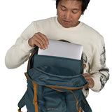 Osprey Daylite Plus Commuter Backpack - Everyday Pack with Laptop Sleeve, Bottle Pockets, and Extra Storage, Fuzzy Window Print/Torrent Blue | Osprey Backpacks