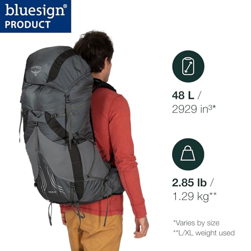 Osprey Exos 48L Men's Ultralight Backpacking Backpack, Dark Charcoal, S/M | Osprey Backpacks