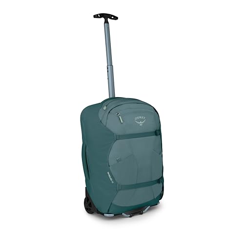 Osprey Farpoint Fairview 36L Wheeled Travel Pack - Carry On Luggage with Wheels - Rolling Backpack Travel Bag, Cascade/Torrent Blue | Backpacks4Less