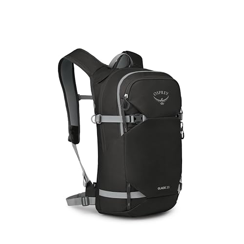 Osprey Glade 20L Ski and Snowboard Backpack with Hydraulics 2.5L Water Reservoir - Winter Avalanche Safety Gear Pack with Insulated Harness, A-Frame Ski and Snowboard Carry, Black | Osprey Backpacks