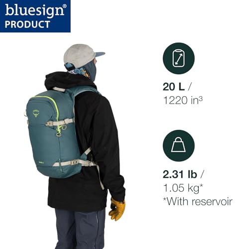Osprey Glade 20L Ski and Snowboard Backpack with Hydraulics 2.5L Water Reservoir - Winter Avalanche Safety Gear Pack with Insulated Harness, A-Frame Ski and Snowboard Carry, Black | Osprey Backpacks