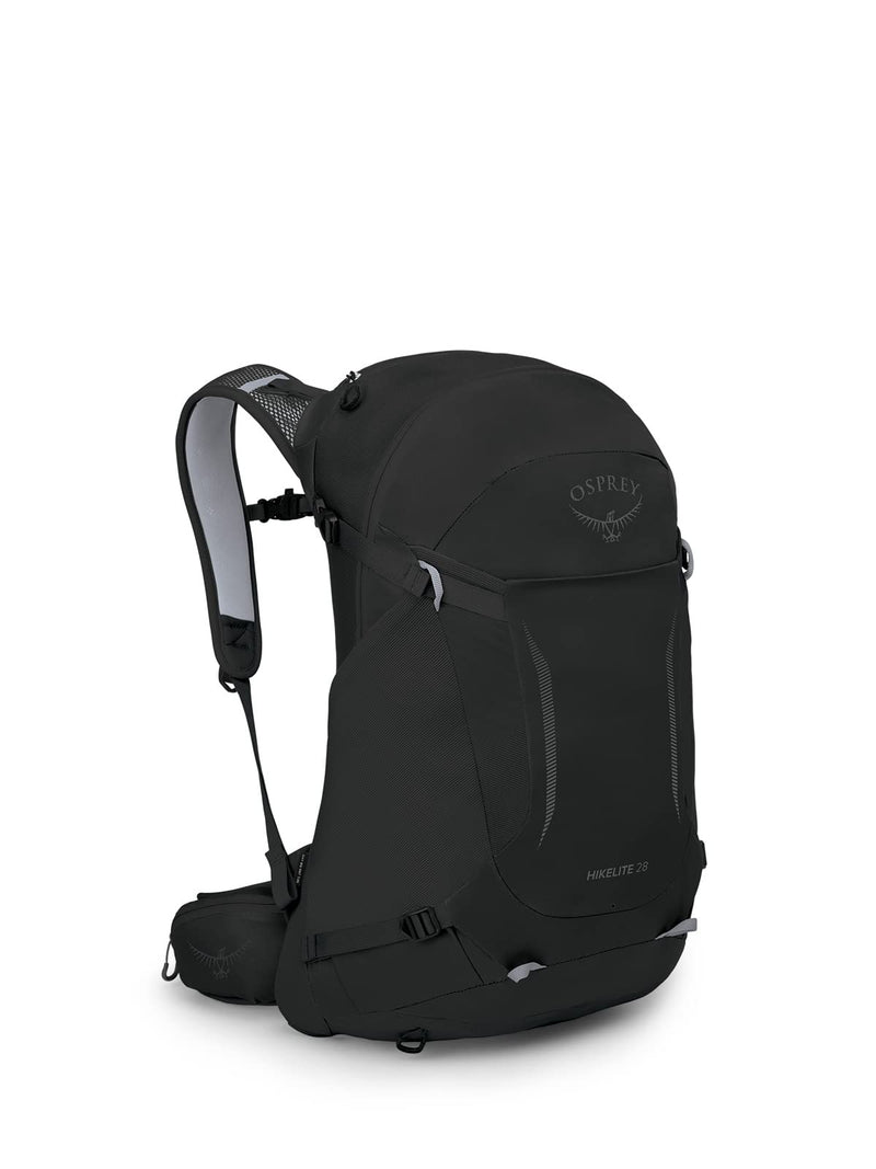 Osprey Hikelite 28L Lightweight Hiking Backpack - Durable Travel Daypack with Rain Cover for Men and Women, Black, M/L