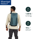 Osprey Hikelite LT 16L Hiking Backpack - Lightweight Travel Daypack with Rain Cover for Men and Women, Cascade Blue