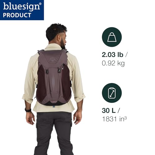 Osprey Hikelite LT 30L Hiking Backpack - Lightweight Travel Daypack with Rain Cover for Men and Women, Tundra Green | Osprey Backpacks