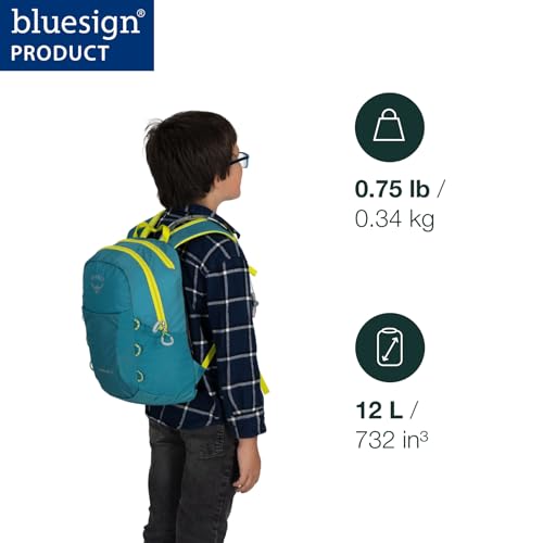 Osprey HydraJet 12L Kids' Hiking Backpack with Hydraulics Reservoir, Blue Spikemoss | Osprey Backpacks
