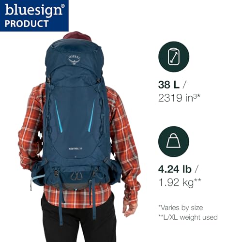 Osprey Kestrel 38L Men's Backpacking Backpack, Bonsai Green, L/XL | Osprey Backpacks