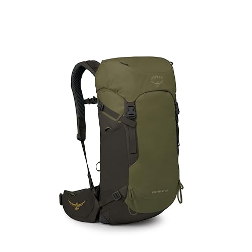 Osprey Kestrel LT 28L Men's Backpacking Backpack - Lightweight Hiking & Travel Bag with Waterproof Raincover, Moss Green | Osprey Backpacks