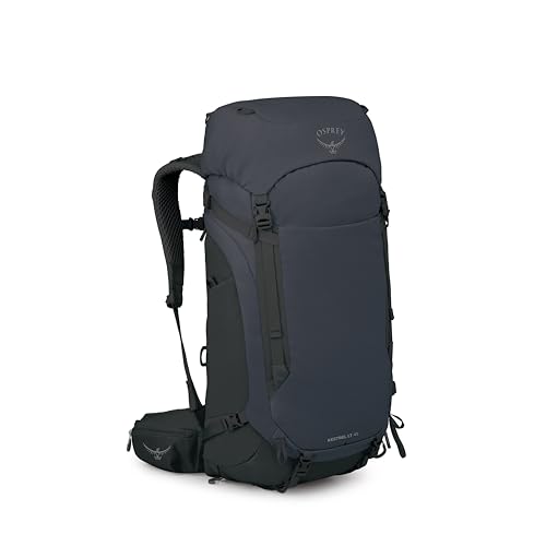 Osprey Kestrel LT 45L Men's Backpacking Backpack - Lightweight Hiking & Camping Bag with Waterproof Raincover, Black | Osprey Backpacks