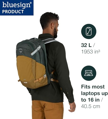 Osprey Nebula Commuter Backpack - Everyday Bag with Laptop Sleeve and Bottle Pockets, Torrent Blue Heather | Osprey Backpacks