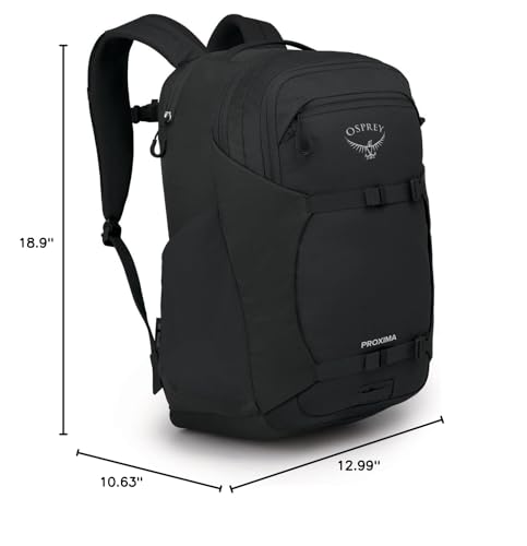Osprey Proxima 30L Campus Laptop Backpack – Organized Everyday Pack with Tech Storage, Water Bottle Pockets, and Comfortable Carry – Perfect for College, Commute, and Travel, Black