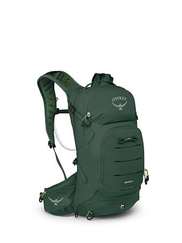 Osprey Raptor 14L Men's Mountain Biking Backpack with Hydraulics Reservoir, Tundra Green | Osprey Backpacks