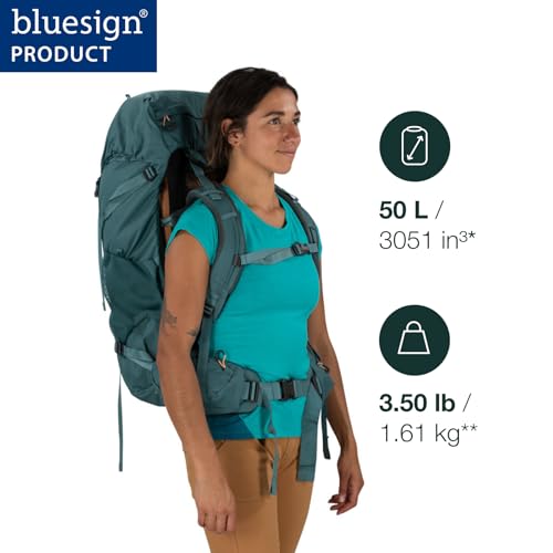 Osprey Renn 50L Women's Backpacking Backpack, Cascade Blue/Melon Orange | Osprey Backpacks