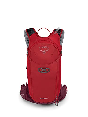 Osprey Siskin 12L Men's Biking Backpack with Hydraulics Reservoir, Ultimate Red | Osprey Backpacks