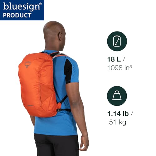 Osprey Skarab 18L Men's Hiking Backpack with Hydraulics Reservoir, Firestarter Orange | Osprey Backpacks