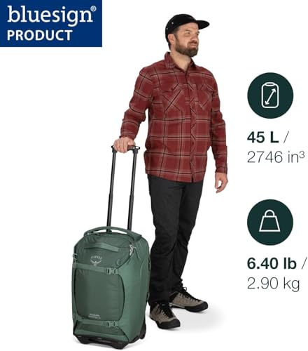 Osprey Sojourn 22"/45L Wheeled Travel Backpack with Harness, Koseret Green | Osprey Backpacks