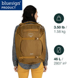 Osprey Sojourn Porter 46L Travel Backpack – Carry - On Compliant Luggage with StraightJacket Compression and Padded Laptop Sleeve – Durable Pack for International or Urban Travel, Koseret Green