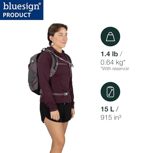 Osprey Sportlite 15L Lightweight Hiking Backpack with Hydraulics Reservoir for Men & Women - Everyday Hydration Travel Bag, Raven Black | Osprey Backpacks