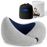 Ostrichpillow Go Neck Pillow, Travel Pillows for Airplanes, Premium Memory Foam Travel Pillow, 360º Ergonomic Design, Asymmetrical Sides, Travel Bag Included, Washable Modal Cover