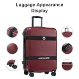 ottsmn 3 Piece Luggage Set, ABS PC Expandable Suitcases with Wheels, Lightweight Hardshell Luggage Sets Carry on Luggage with TSA Lock Red (20in 24in 28in)