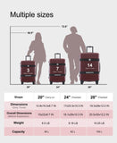 ottsmn 3 Piece Luggage Set, ABS PC Expandable Suitcases with Wheels, Lightweight Hardshell Luggage Sets Carry on Luggage with TSA Lock Red (20in 24in 28in)