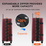 ottsmn 3 Piece Luggage Set, ABS PC Expandable Suitcases with Wheels, Lightweight Hardshell Luggage Sets Carry on Luggage with TSA Lock Red (20in 24in 28in)