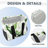 OTVEE Fresh Lily Bloom Pattern Beach Tote Pool Bags for Women Ladies Large Waterproof Gym Tote Carry On Bag for Weekender Swim Gym Shopping Travel Daily Bag