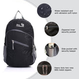Outlander Packable Handy Lightweight Travel Hiking Backpack Daypack - Black - L