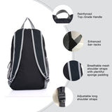 Outlander Packable Handy Lightweight Travel Hiking Backpack Daypack - Black - L
