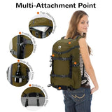 Outplea 30L Skateboard Backpack for Men Women, Waterproof Hiking Backpack with Chest Strap for Camping Hunting, Lightweight Casual Travel Daypack for Skateboard Sport Outdoor, Green