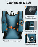 Outplea Folding Hiking Backpack with Phone Pocket for Men Women, Small Ultralight Packable Casual Daypack with Shoulder Chest Straps for Travel, 15L Foldable Lightweight Day Pack, Blue