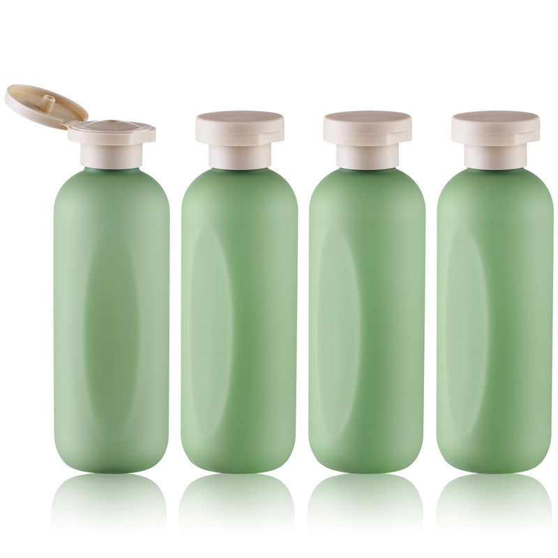 owlyee 6.7oz Travel Shampoo Bottle, Empty Plastic Squeeze Bottles with Flip Cap, 4PCS Lotion Container for Toiletries (200ml, Green)